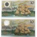 AUSTRALIA 1988 . TEN 10 DOLLAR BANKNOTES . FRASER/JOHNSTON . CONSECUTIVE PAIR . FIRST PREFIX LETTERS AA AUSTRALIA 1988 . TEN 10 DOLLAR BANKNOTES . FRASER/JOHNSTON . CONSECUTIVE PAIR . FIRST PREFIX LETTERS AA